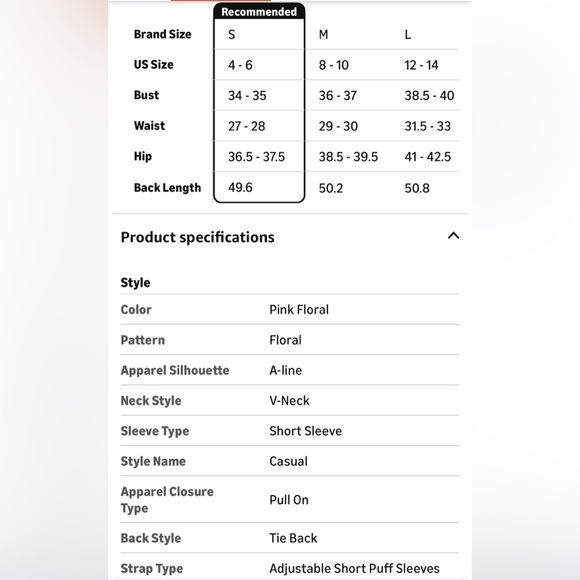 NWT Pink Floral A-line Dress-S - Picture 15 of 17